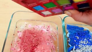 Pink vs Blue - Mixing Makeup Eyeshadow Into Slime ASMR 376 Satisfying Slime Video