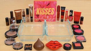 Chocolate vs Kiss - Mixing Makeup Eyeshadow Into Slime ASMR 373 Satisfying Slime Video