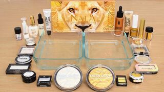 White vs Gold - Mixing Makeup Eyeshadow Into Slime ASMR 372 Satisfying Slime Video