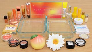 Peach vs Daisy - Mixing Makeup Eyeshadow Into Slime ASMR 368 Satisfying Slime Video