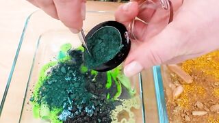 Green vs Gold - Mixing Makeup Eyeshadow Into Slime ASMR 366 Satisfying Slime Video
