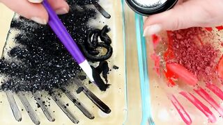 Black vs Red - Mixing Makeup Eyeshadow Into Slime ASMR 364 Satisfying Slime Video