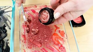 Black vs Red - Mixing Makeup Eyeshadow Into Slime ASMR 364 Satisfying Slime Video