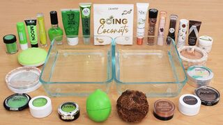Lime vs Coconut - Mixing Makeup Eyeshadow Into Slime ASMR 361 Satisfying Slime Video