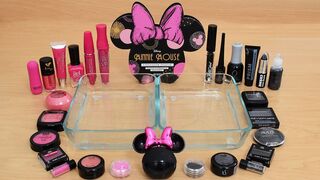 Pink vs Black - Mixing Makeup Eyeshadow Into Slime ASMR 359 Satisfying Slime Video