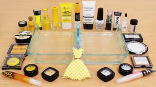 Yellow vs White - Mixing Makeup Eyeshadow Into Slime ASMR 358 Satisfying Slime Video