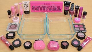 Pink vs Glitter - Mixing Makeup Eyeshadow Into Slime ASMR 356 Satisfying Slime Video