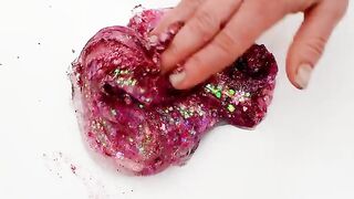 Pink vs Glitter - Mixing Makeup Eyeshadow Into Slime ASMR 356 Satisfying Slime Video