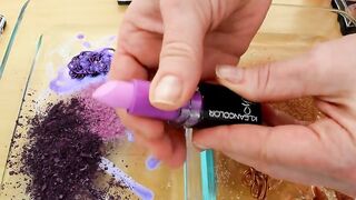Purple vs Brown - Mixing Makeup Eyeshadow Into Slime ASMR 348 Satisfying Slime Video