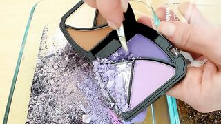 Purple vs Brown - Mixing Makeup Eyeshadow Into Slime ASMR 348 Satisfying Slime Video