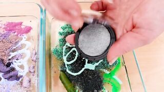 Purple vs Green - Mixing Makeup Eyeshadow Into Slime ASMR 346 Satisfying Slime Video