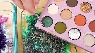 Purple vs Green - Mixing Makeup Eyeshadow Into Slime ASMR 346 Satisfying Slime Video