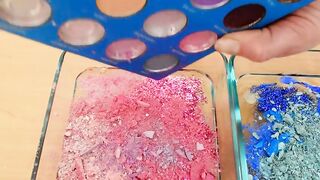 Pink vs Blue - Mixing Makeup Eyeshadow Into Slime ASMR 345 Satisfying Slime Video