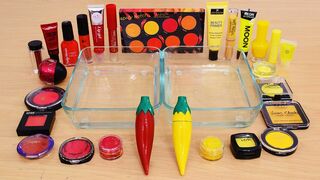 Red vs Yellow - Mixing Makeup Eyeshadow Into Slime ASMR 343 Satisfying Slime Video