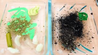 Green vs Green - Mixing Makeup Eyeshadow Into Slime ASMR 341 Satisfying Slime Video