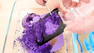 Purple vs Blue - Mixing Makeup Eyeshadow Into Slime ASMR 340 Satisfying Slime Video
