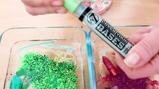 Mint vs Burgundy - Mixing Makeup Eyeshadow Into Slime ASMR 339 Satisfying Slime Video