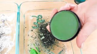 Harry Potter Silver vs Green - Mixing Makeup Eyeshadow Into Slime ASMR 333 Satisfying Slime Video