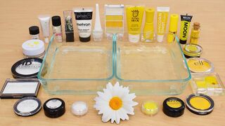 White vs Yellow - Mixing Makeup Eyeshadow Into Slime ASMR 331 Satisfying Slime Video
