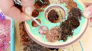 Purple vs Coco Brown - Mixing Makeup Eyeshadow Into Slime ASMR 330 Satisfying Slime Video
