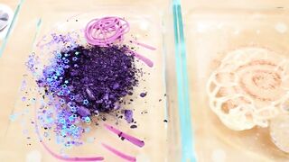 Purple vs Gold - Mixing Makeup Eyeshadow Into Slime ASMR 327 Satisfying Slime Video