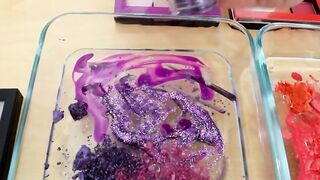 Purple vs Red - Mixing Makeup Eyeshadow Into Slime ASMR 323 Satisfying Slime Video