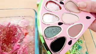 Pink vs Green - Mixing Makeup Eyeshadow Into Slime ASMR 321 Satisfying Slime Video