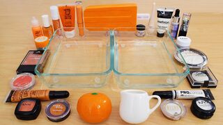 Orange vs Cream - Mixing Makeup Eyeshadow Into Slime ASMR 318 Satisfying Slime Video