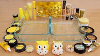 Yellow vs Gold - Mixing Makeup Eyeshadow Into Slime ASMR 316 Satisfying Slime Video