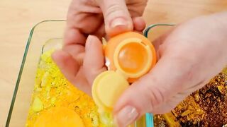 Yellow vs Gold - Mixing Makeup Eyeshadow Into Slime ASMR 316 Satisfying Slime Video
