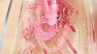 Pink vs Red - Mixing Makeup Eyeshadow Into Slime ASMR 313 Satisfying Slime Video
