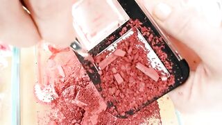Pink vs Red - Mixing Makeup Eyeshadow Into Slime ASMR 313 Satisfying Slime Video