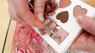 Pink vs White - Mixing Makeup Eyeshadow Into Slime ASMR 311 Satisfying Slime Video