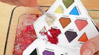 Pink vs Silver - Mixing Makeup Eyeshadow Into Slime ASMR 309 Satisfying Slime Video