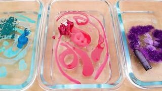 Pink vs Purple vs Teal - Mixing Makeup Eyeshadow Into Slime ASMR 307 Satisfying Slime Video