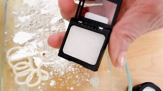 Blue vs White - Mixing Makeup Eyeshadow Into Slime ASMR 305 Satisfying Slime Video