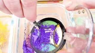 Purple vs Yellow vs Green - Mixing Makeup Eyeshadow Into Slime ASMR 301 Satisfying Slime Video