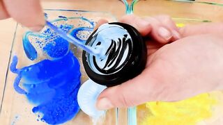 Blue vs Yellow - Mixing Makeup Eyeshadow Into Slime ASMR 295 Satisfying Slime Video