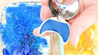 Blue vs Yellow - Mixing Makeup Eyeshadow Into Slime ASMR 295 Satisfying Slime Video