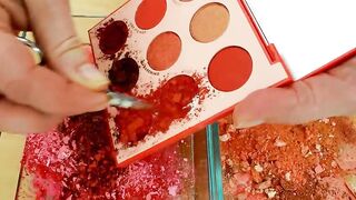 Strawberry vs Peach - Mixing Makeup Eyeshadow Into Slime ASMR 290 Satisfying Slime Video