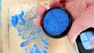 Purple vs Blue - Mixing Makeup Eyeshadow Into Slime ASMR 286 Satisfying Slime Video