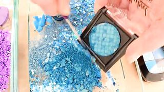 Purple vs Blue - Mixing Makeup Eyeshadow Into Slime ASMR 286 Satisfying Slime Video