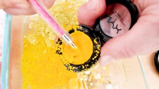Pink vs Yellow - Mixing Makeup Eyeshadow Into Slime ASMR 285 Satisfying Slime Video