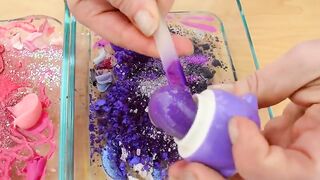 Pink vs Purple - Mixing Makeup Eyeshadow Into Slime ASMR 281 Satisfying Slime Video