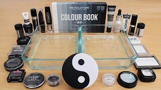Black vs White  - Mixing Makeup Eyeshadow Into Slime ASMR 280 Satisfying Slime Video