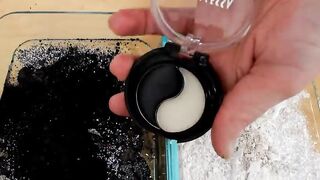 Black vs White  - Mixing Makeup Eyeshadow Into Slime ASMR 280 Satisfying Slime Video