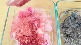 Pink vs Gray  - Mixing Makeup Eyeshadow Into Slime ASMR 279 Satisfying Slime Video