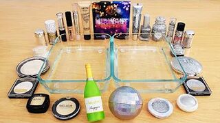 Champagne vs Holo  - Mixing Makeup Eyeshadow Into Slime ASMR 279 Satisfying Slime Video