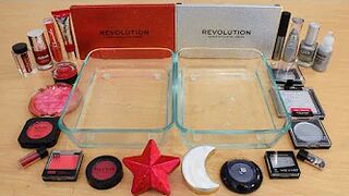 Red vs Silver - Mixing Makeup Eyeshadow Into Slime ASMR 278 Satisfying Slime Video