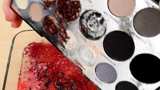 Red vs Silver - Mixing Makeup Eyeshadow Into Slime ASMR 278 Satisfying Slime Video